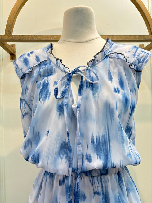 Ladies Tie Dye Ruffle Mini Dresses